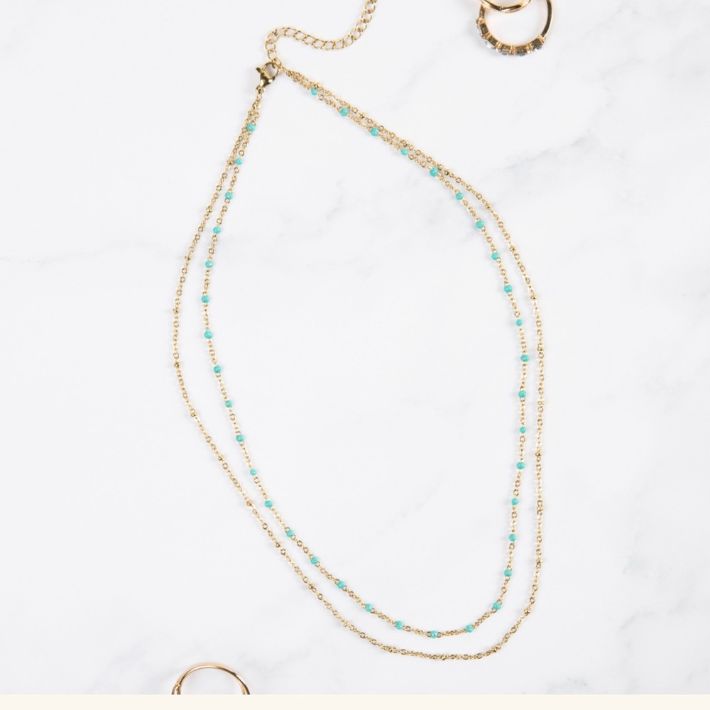 Elegant Gold and Turquoise Necklace